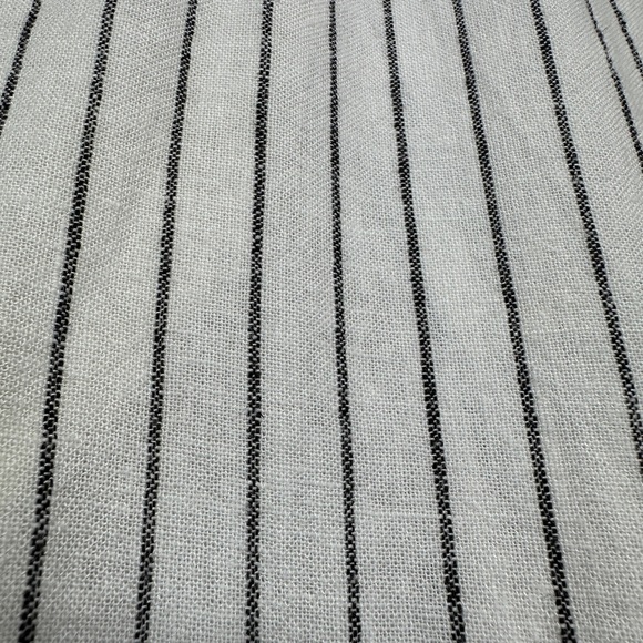 Joe Fresh Linen Blend Striped Sundress Tie Shoulder White Midi Dress Size L - Picture 4 of 7